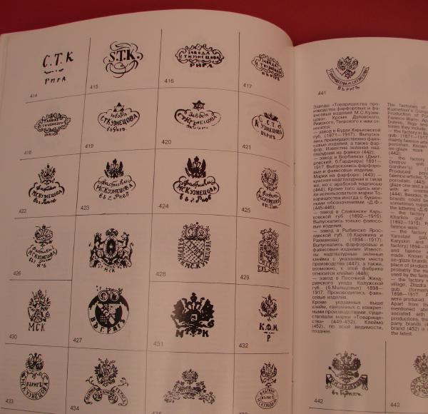 Russian PORCELAIN MAKER MARKS 1744-1917 Guide Book English French ...